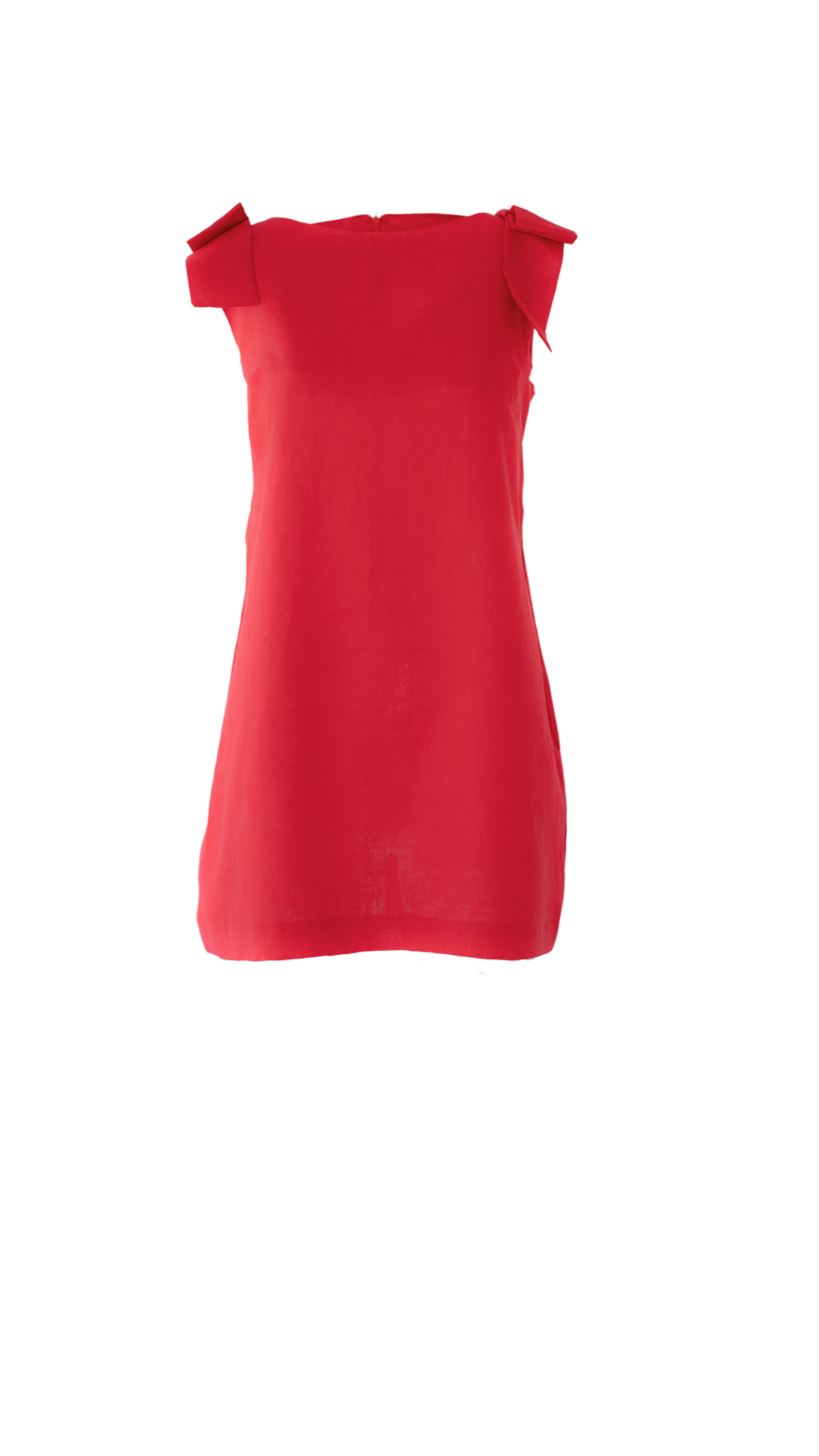 Vestido Beatriz Vermelho 100% Linho